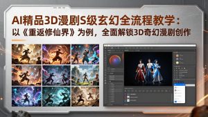 AI精品3D漫剧S级玄幻全流程教学：以《重返修仙界》为例，全面解锁3D奇幻漫剧创作-KJ分享