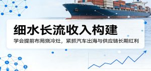 付费文章:细水长流收入构建,学会提前布局烧冷灶,紧抓汽车出海与供应链长期红利-KJ分享