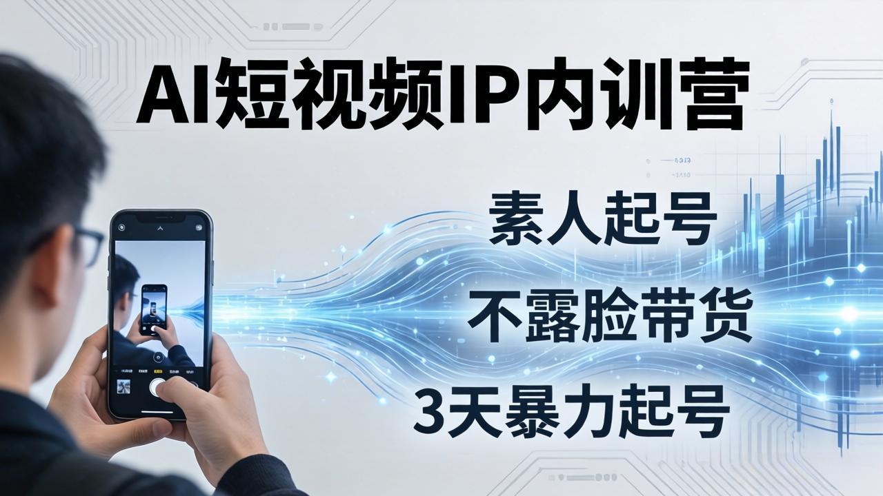 2026AI短视频IP内训营：从素人起号到不露脸带货，3天暴力起号全流程拆解-KJ分享