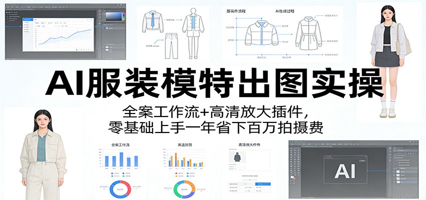 AI服装模特出图实操：全案工作流+ 高清放大插件，零基础上手一年省下百万拍摄费-KJ分享