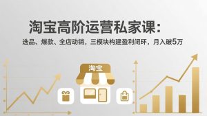 淘宝高阶运营私家课(更新26年4月):选品、爆款、全店动销,三模块构建盈利闭环,月入破5万-KJ分享