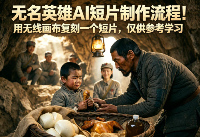 无名英雄AI短片制作流程！用无线画布复刻一个短片，仅供参考学习-KJ分享