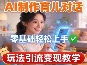 AI制作育儿对话，零基础轻松上手，玩法引流变现教学-KJ分享