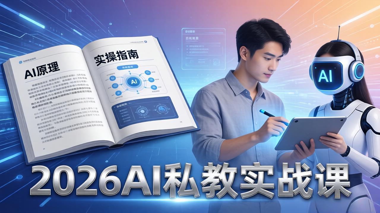2026AI私教实战课：从AI原理到全场景实操，零基础学会用AI提效+单人单干创业-KJ分享