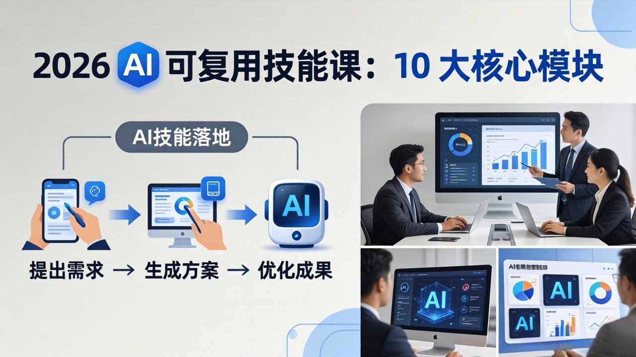 2026AI可复用技能-4月新课：10大核心模块，手把手教你把AI用进工作、产出成果-KJ分享
