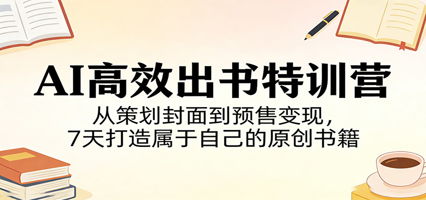 AI高效出书特训营：从策划封面到预售变现，7天打造属于自己的原创书籍-KJ分享