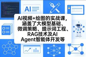 AI视频+绘图的实战课，涵盖了大模型基础、微调策略、提示词工程、RAG技术及AI Agent智能体开发等(更新)-KJ分享