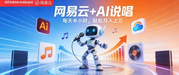 网易云+AI说唱，每天半小时，AI内容创作+流量变现，轻松月入1W-KJ分享