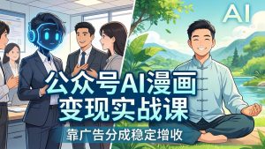 公众号AI漫画变现实战课：星座/职场/养生多赛道+智能体发文，靠广告分成稳定增收-KJ分享