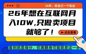 26年想在互联网月入10个W+，做知识付费，卖项目就足够了【揭秘】-KJ分享