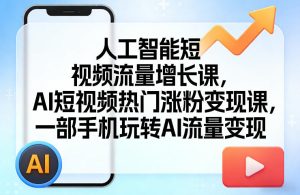 人工智能短视频流量增长课，AI短视频热门涨粉变现课，一部手机玩转AI流量变现-KJ分享