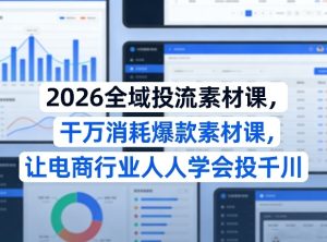 2026全域投流素材课，干万消耗爆款素材课，让电商行业人人学会投千川-KJ分享