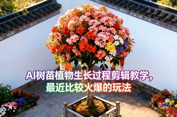 AI树苗植物生长过程剪辑教学，最近比较火爆的玩法-KJ分享