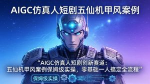 AIGC仿真人短剧创新赛道：五仙机甲风案例保姆级实操，零基础一人搞定全流程-KJ分享
