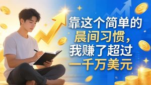 付费文章：靠这个简单的晨间习惯，我赚了超过一千万美元-KJ分享