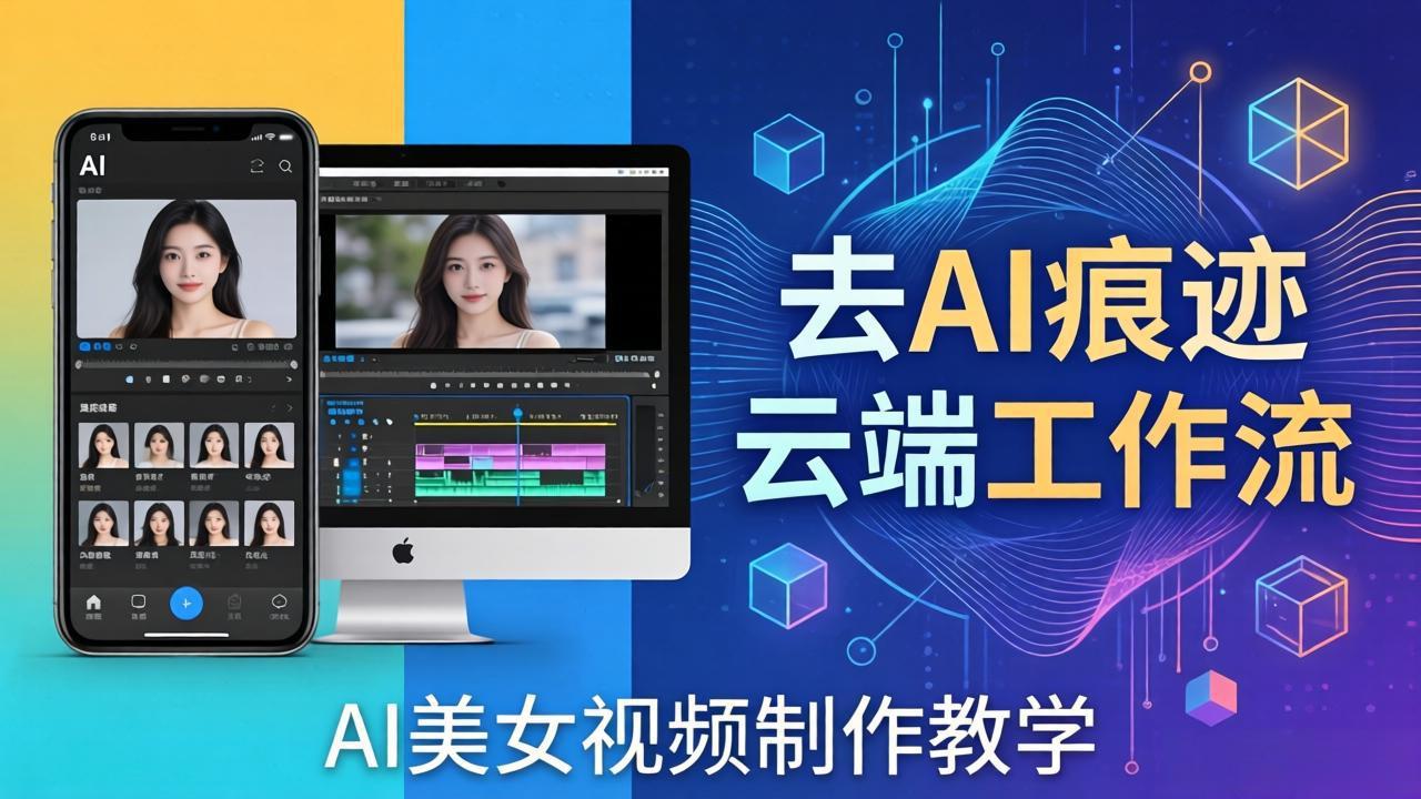 AI美女视频制作教学：去AI痕迹，云端工作流出图，手机电脑均可，不需要配置-KJ分享