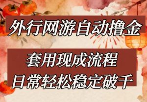 外行网游全自动撸金，套用现成流程，日常轻松稳定破千【揭秘】-KJ分享