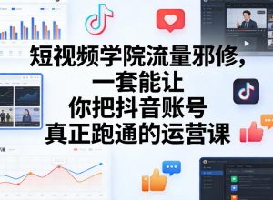 短视频学院流量邪修，一套能让你把抖音账号真正跑通的运营课-KJ分享