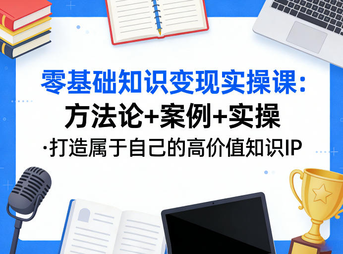 零基础知识变现实操课，方法论+案例+实操，打造属于自己的高价值知识IP-KJ分享