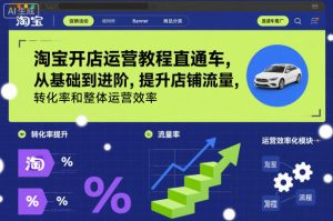 淘宝开店运营教程直通车，从基础到进阶，提升店铺流量，转化率和整体运营效率(更新26年3月24日)-KJ分享