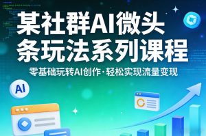某社群的AI微头条玩法系列课程，零基础玩转AI创作，轻松实现流量变现-KJ分享