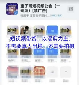 宝子哥头部团队短视频带货，以混剪为主，不需要真人出镜，不需要拍摄【更新26年3月】-KJ分享
