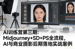 AI训练营第三期：Midjourney+SD+PS全流程，AI与商业摄影后期落地实战案例-KJ分享