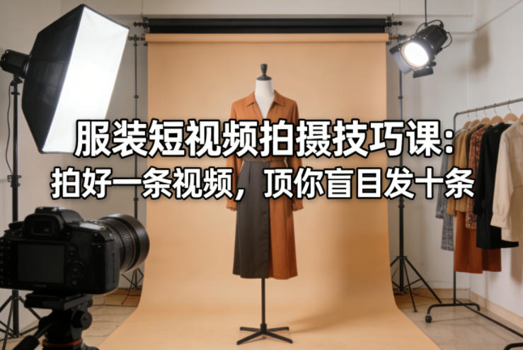 服装短视频拍摄技巧课：拍好一条视频，顶你盲目发十条-KJ分享