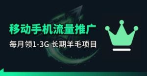 手机流量领取推广_每月一轮，刚需类的长期项目-KJ分享