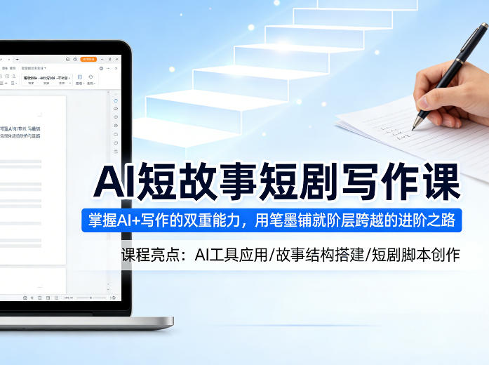 AI短故事短剧写作课，掌握AI+写作的双重能力，用笔墨铺就阶层跨越的进阶之路-KJ分享