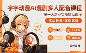 字字动漫AI漫剧多人配音课程，实战教学，案例解析-KJ分享