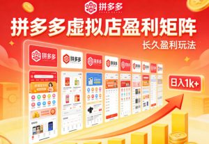 实测可落地！拼多多虚拟店长久盈利玩法，矩阵放大收益，日入1k+不难【揭秘】-KJ分享