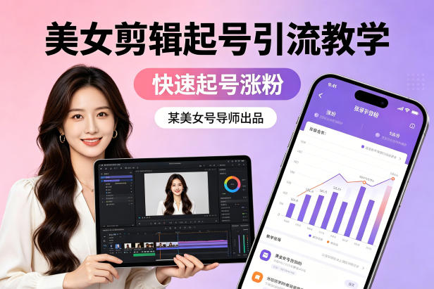 某美女号导师出品：美女剪辑起号引流教学，快速起号涨粉-KJ分享