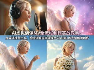 AI虚拟偶像MV全流程制作实战教学，从导演视角出发，系统讲解虚拟偶像MV从0到1的完整创作流程-KJ分享