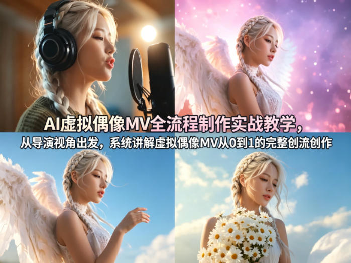 AI虚拟偶像MV全流程制作实战教学，从导演视角出发，系统讲解虚拟偶像MV从0到1的完整创作流程-KJ分享