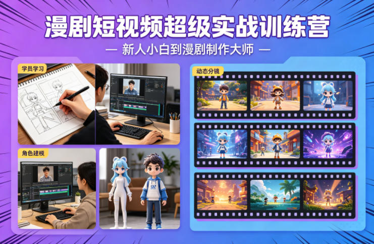 漫剧短视频超级实战训练营，新人小白到漫剧制作大师-KJ分享
