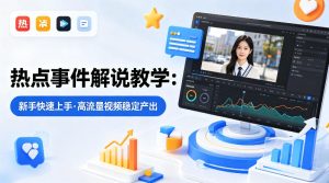 某大V的热点事件解说教学,新手也能快速上手,稳定产出高流量解说视频-KJ分享