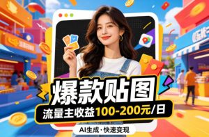 借助AI生成爆款贴图做公众流量主，当日收益100-200-KJ分享