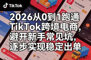 2026从0到1跑通TikTok跨境电商，避开新手常见坑，逐步实现稳定出单(更新0414)-KJ分享