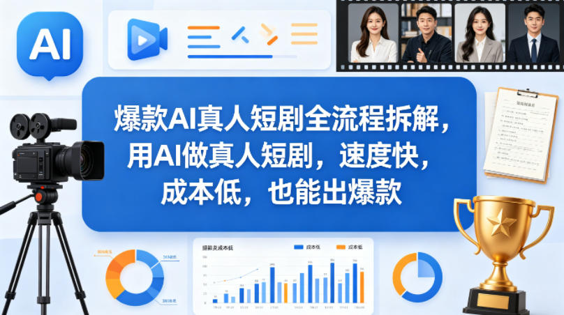 爆款AI真人短剧全流程拆解，用AI做真人短剧，速度快，成本低，也能出爆款-KJ分享