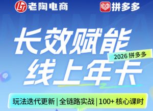 拼多多线上SVIP线上年卡，从认知到基础、从推广到活动、从活动到玩法，全链路实战(26年4月15日更新)-KJ分享
