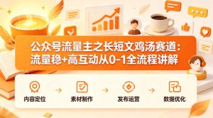 公众号流量主之长短文鸡汤赛道，流量稳+高互动，从0-1全流程讲解-KJ分享