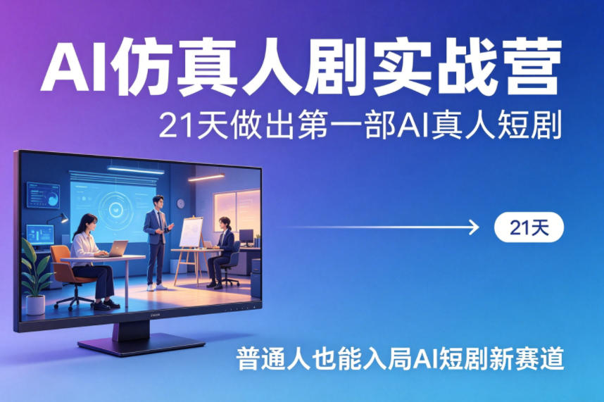 AI仿真人剧实战营，21天做出第一部AI真人短剧，普通人也能入局AI短剧新赛道(更新)-KJ分享