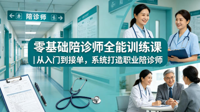 零基础陪诊师全能训练课｜从入门到接单，系统打造职业陪诊师-KJ分享