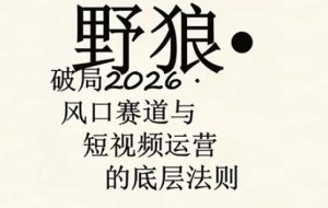野狼团队·多平台实操运营课，覆盖AI口播、服装、好物、漫剪等热门玩法(更新4月)-KJ分享