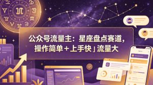 公众号流量主：星座盘点赛道，操作简单＋上手快＋流量大-KJ分享