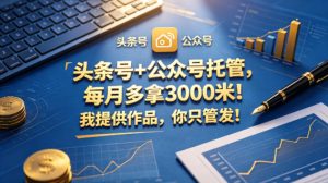头条号+公众号托管，每月多拿3000米！我提供作品，你只管发！【揭秘】-KJ分享