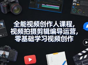 全能视频创作人课程，视频拍摄剪辑编导运营，零基础学习视频创作(更新2026年4月)-KJ分享