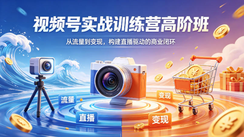 视频号实战训练营高阶班，从流量到变现，构建直播驱动的商业闭环(26年4月)-KJ分享