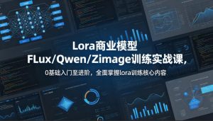 系统性学习Lora商业模型FLux／Qwen／Zimage训练实战课，0基础入门至进阶，全面掌握lora训练核心内容-KJ分享